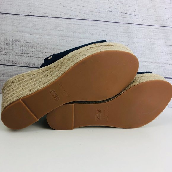 Kate Spade Toby Blue Suede Scallop Wedge - Picture 2 of 4